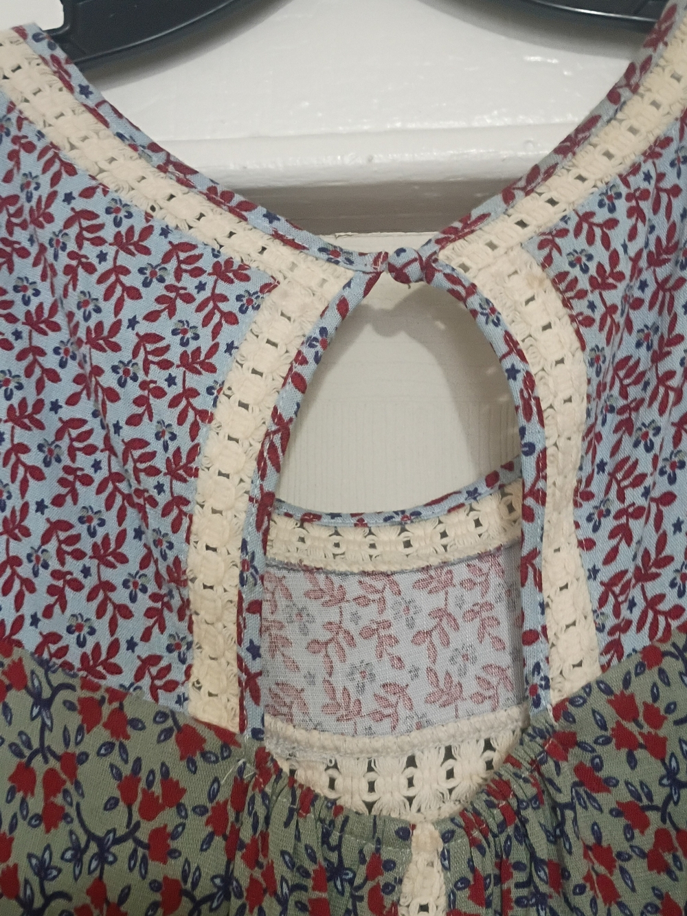 Boho Floral Patchwork Print Cottage Fairy Blouse 1X Festival Romantic - Picture 12 of 12